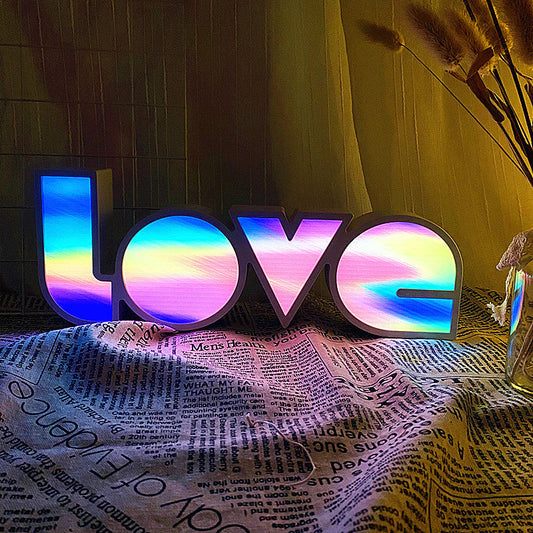 Vivolux | Moderne Art Deco wasserdichte PS LOVE Buchstaben LED Tischlampe für das Schlafzimmer
