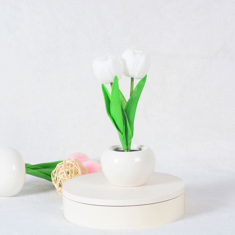 Vivolux | Moderne kreative Simulation Tulpe Pfingstrose LED Nachtlicht Tischlampe