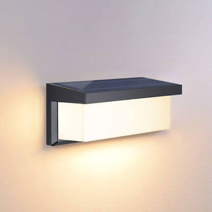 Vivolux | Modern Minimalist Solar Rechteck PC LED Außen Wandleuchte Lampe Für Außenpatio