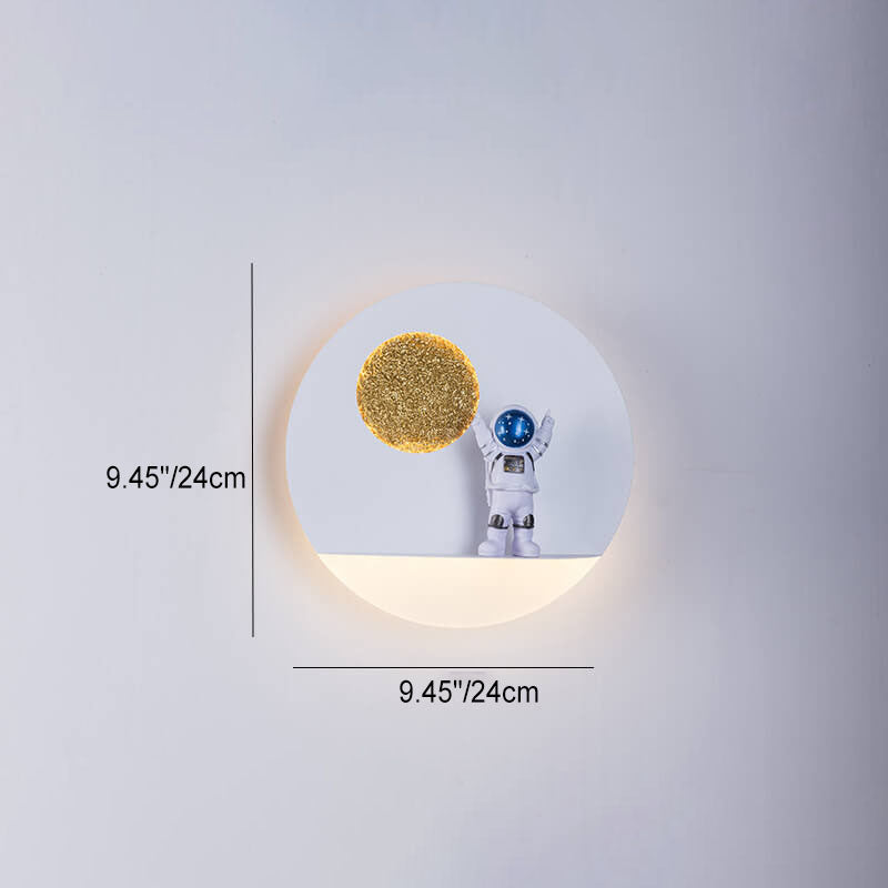 Vivolux | Zeitgenössische kreative Eisenharz runde Astronaut LED Wandleuchte Lampe für Schlafzimmer