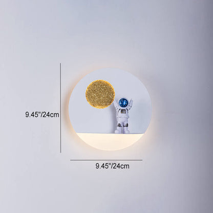 Vivolux | Zeitgenössische kreative Eisenharz runde Astronaut LED Wandleuchte Lampe für Schlafzimmer