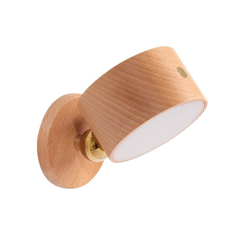 Vivolux | Einfache Holz USB wiederaufladbare Touch-Magnet LED Nachtlicht Wand Sconce Lampe