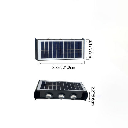 Vivolux | Moderne Einfachheit Solar Wasserfest Rechteckige ABS PMMA LED Wandleuchte Lampe Für Außenpatio