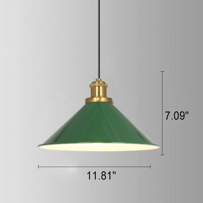 Vivolux | RetroDome Industrielle Vintage Pendelleuchte | Grünes Eisen-Kuppeldesign | Einzellicht | Rustikale Deckenbeleuchtung