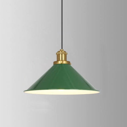 Vivolux | RetroDome Industrielle Vintage Pendelleuchte | Grünes Eisen-Kuppeldesign | Einzellicht | Rustikale Deckenbeleuchtung