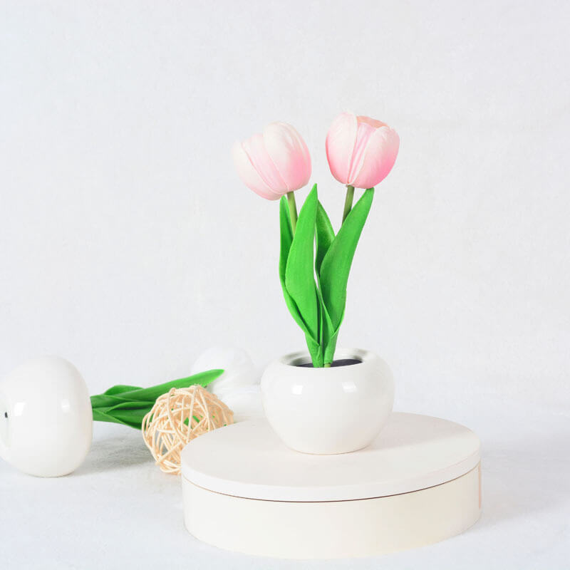Vivolux | Moderne kreative Simulation Tulpe Pfingstrose LED Nachtlicht Tischlampe