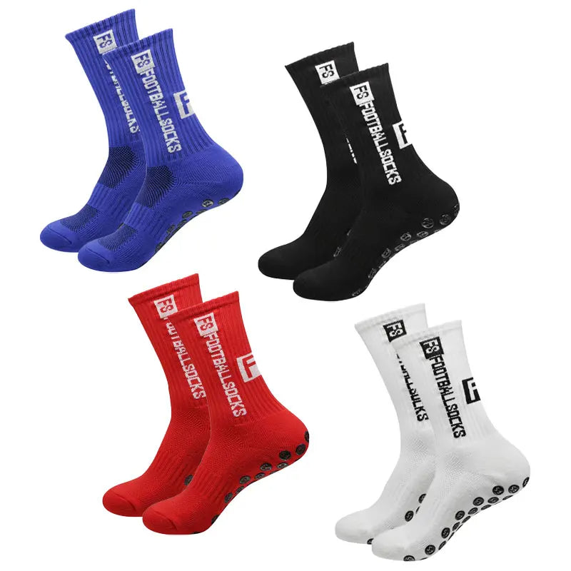 Vivolux | 4 Paar Fußballsocken Sport Grip Gummi rutschfeste Socken