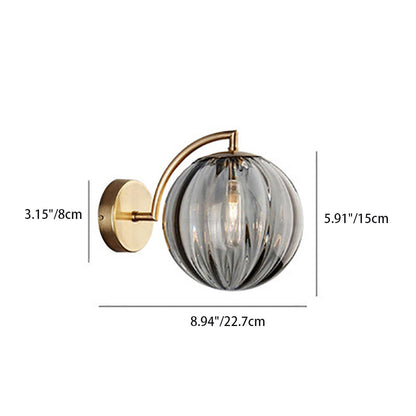 Vivolux | Zeitgenössische skandinavische runde Kugel Eisen Glas 1-Licht Wandlampe für Wohnzimmer