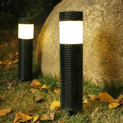 Vivolux | Outdoor Solar Rattan Zylindrisches LED Garten Rasen Boden Einbau Landschaftslicht