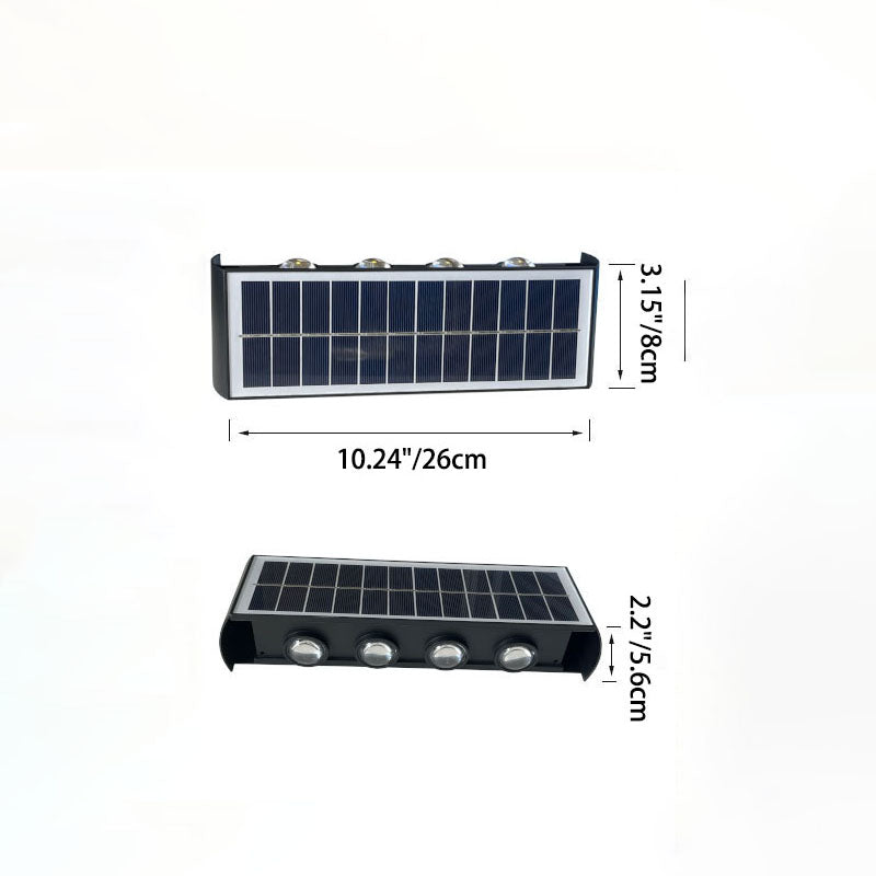 Vivolux | Moderne Einfachheit Solar Wasserfest Rechteckige ABS PMMA LED Wandleuchte Lampe Für Außenpatio