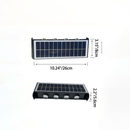 Vivolux | Moderne Einfachheit Solar Wasserfest Rechteckige ABS PMMA LED Wandleuchte Lampe Für Außenpatio