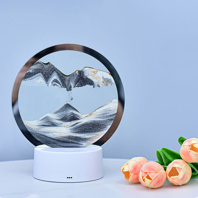 Vivolux | Kreative Runde Sanduhr Quicksand 3D LED Nachtlicht Tischlampe