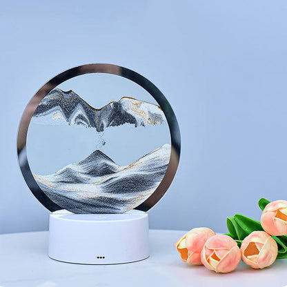 Vivolux | Kreative Runde Sanduhr Quicksand 3D LED Nachtlicht Tischlampe
