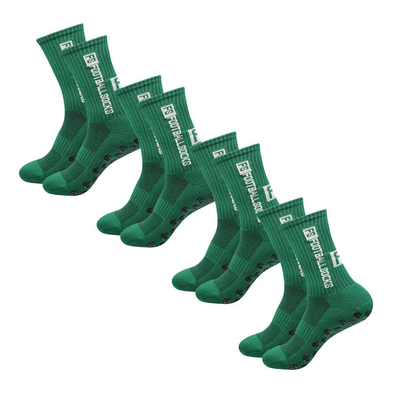 Vivolux | 4 Paar Fußballsocken Sport Grip Gummi rutschfeste Socken