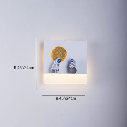 Vivolux | Zeitgenössische kreative Eisenharz runde Astronaut LED Wandleuchte Lampe für Schlafzimmer