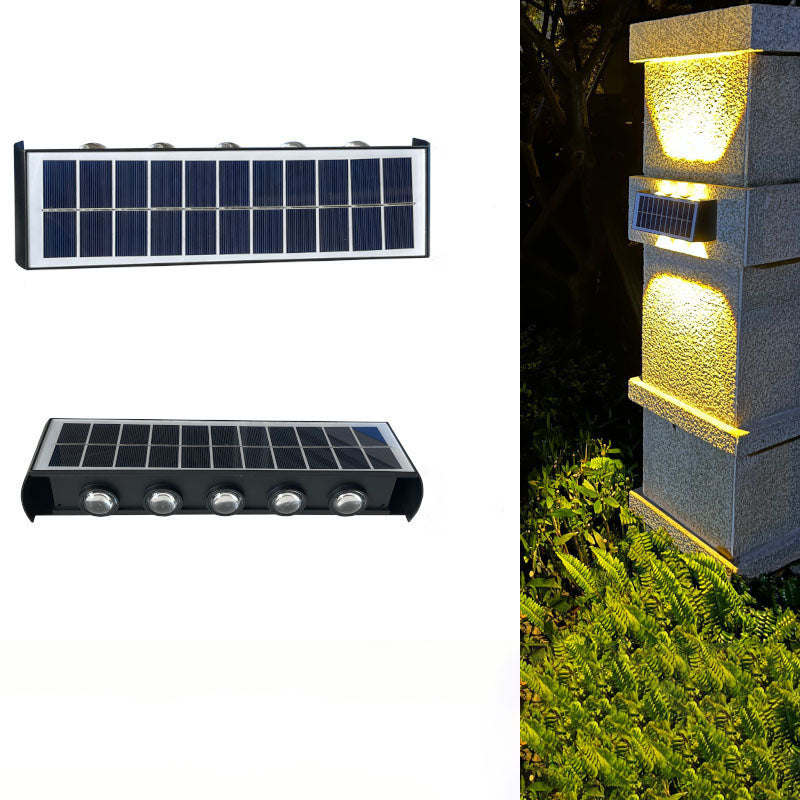 Vivolux | Moderne Einfachheit Solar Wasserfest Rechteckige ABS PMMA LED Wandleuchte Lampe Für Außenpatio