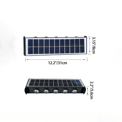 Vivolux | Moderne Einfachheit Solar Wasserfest Rechteckige ABS PMMA LED Wandleuchte Lampe Für Außenpatio