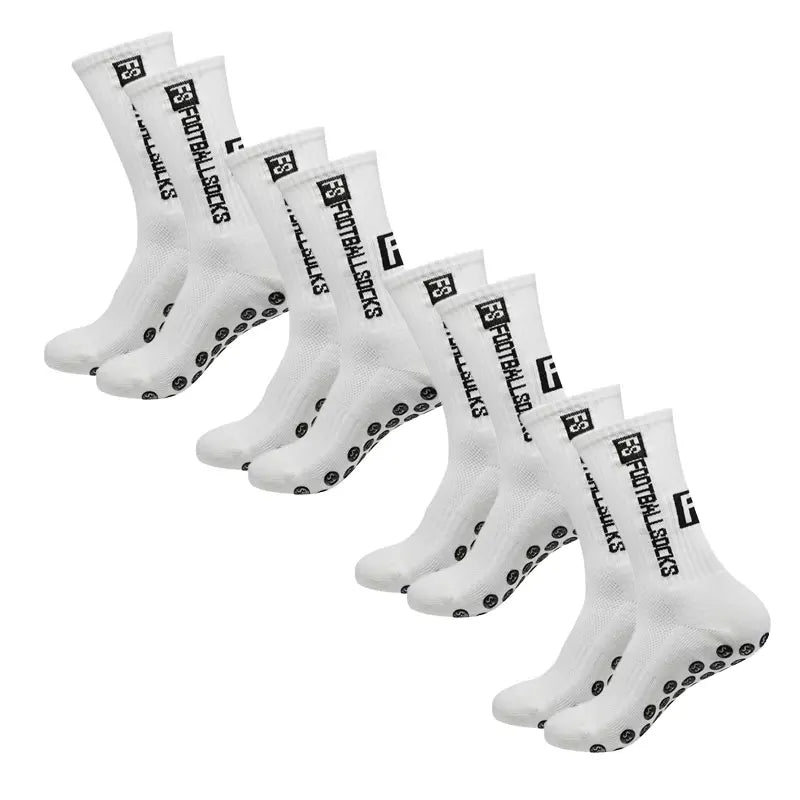 Vivolux | 4 Paar Fußballsocken Sport Grip Gummi rutschfeste Socken