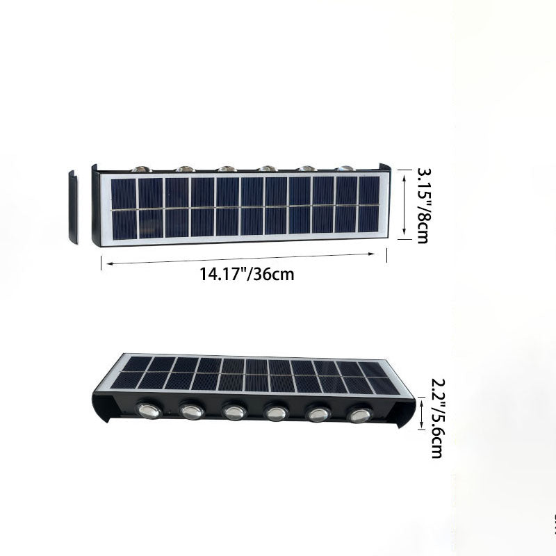 Vivolux | Moderne Einfachheit Solar Wasserfest Rechteckige ABS PMMA LED Wandleuchte Lampe Für Außenpatio
