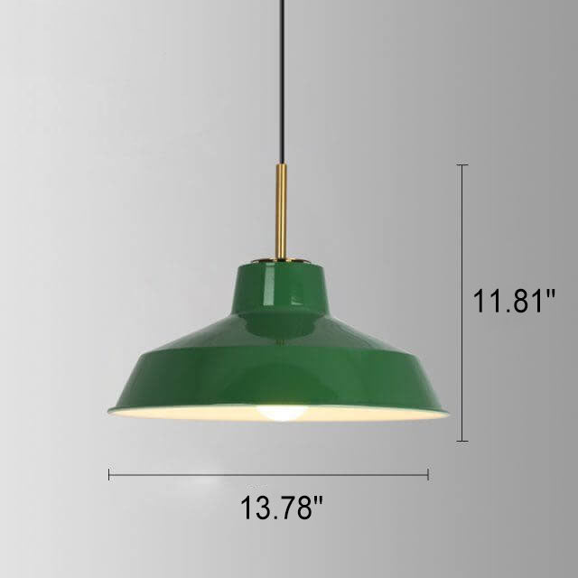 Vivolux | RetroDome Industrielle Vintage Pendelleuchte | Grünes Eisen-Kuppeldesign | Einzellicht | Rustikale Deckenbeleuchtung