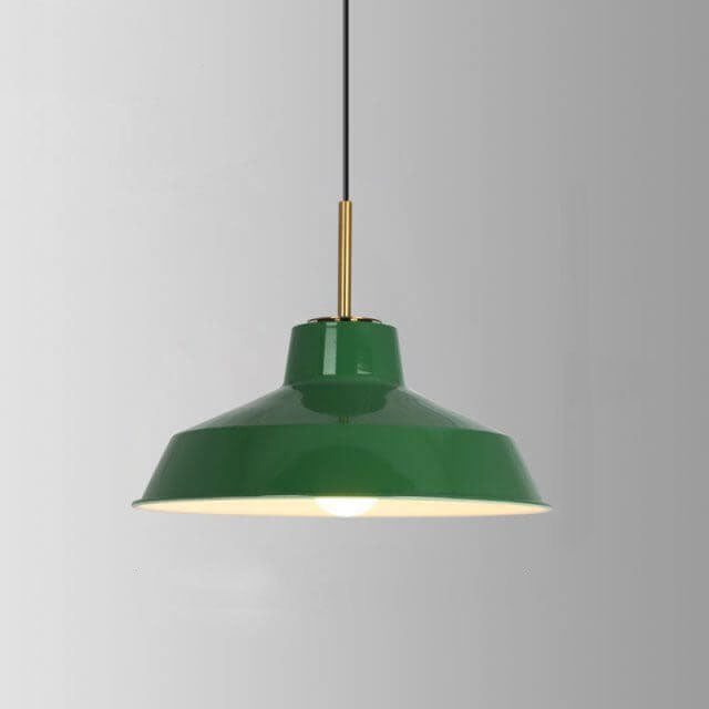 Vivolux | RetroDome Industrielle Vintage Pendelleuchte | Grünes Eisen-Kuppeldesign | Einzellicht | Rustikale Deckenbeleuchtung