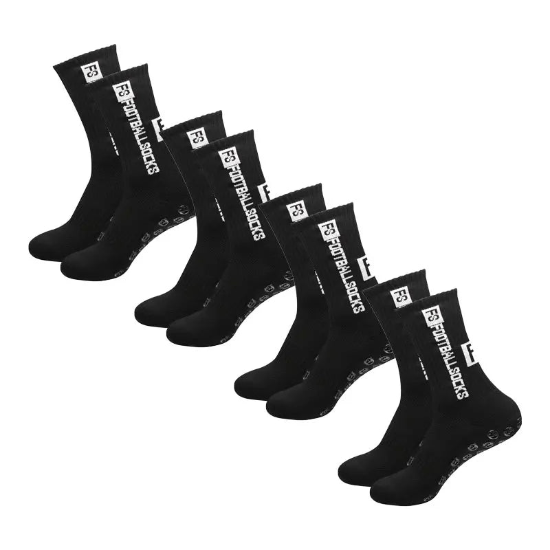 Vivolux | 4 Paar Fußballsocken Sport Grip Gummi rutschfeste Socken