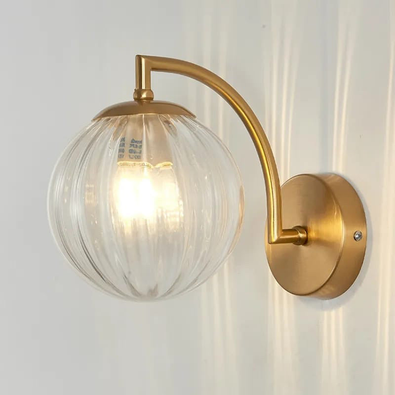 Vivolux | Zeitgenössische skandinavische runde Kugel Eisen Glas 1-Licht Wandlampe für Wohnzimmer