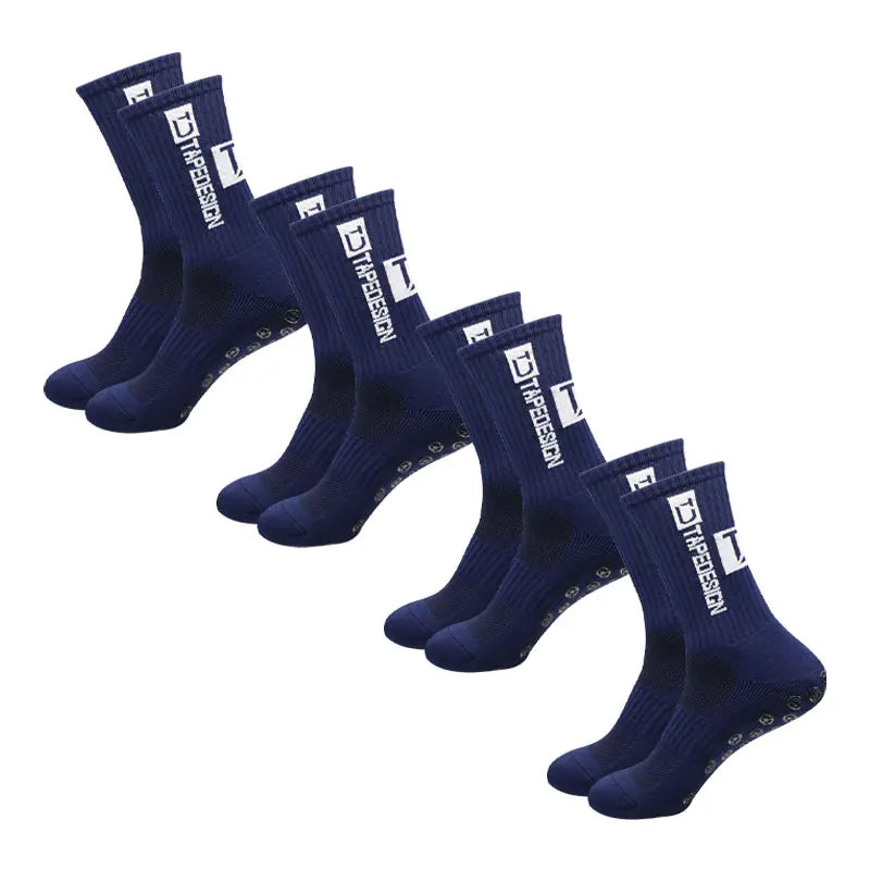 Vivolux | 4 Paar Fußballsocken Sport Grip Gummi rutschfeste Socken