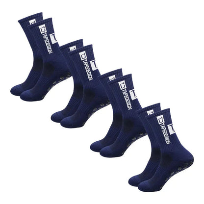 Vivolux | 4 Paar Fußballsocken Sport Grip Gummi rutschfeste Socken