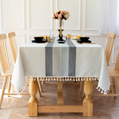 Vivolux | Wasserdicht Ölbeständig Rechteckige Tischdecke Baumwolle Leinen Faltenresistente Tischdecke für Küche Esszimmer Buffet Party