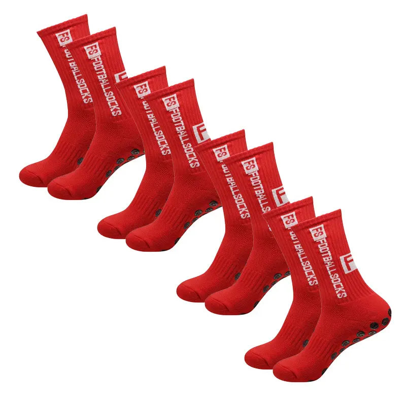 Vivolux | 4 Paar Fußballsocken Sport Grip Gummi rutschfeste Socken