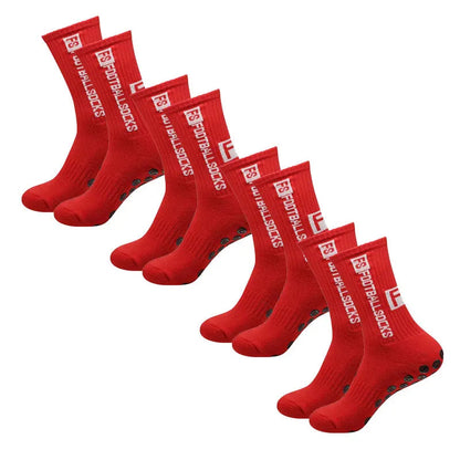 Vivolux | 4 Paar Fußballsocken Sport Grip Gummi rutschfeste Socken