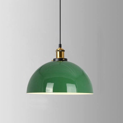 Vivolux | RetroDome Industrielle Vintage Pendelleuchte | Grünes Eisen-Kuppeldesign | Einzellicht | Rustikale Deckenbeleuchtung