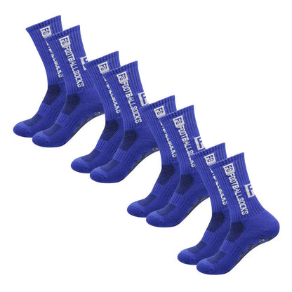 Vivolux | 4 Paar Fußballsocken Sport Grip Gummi rutschfeste Socken