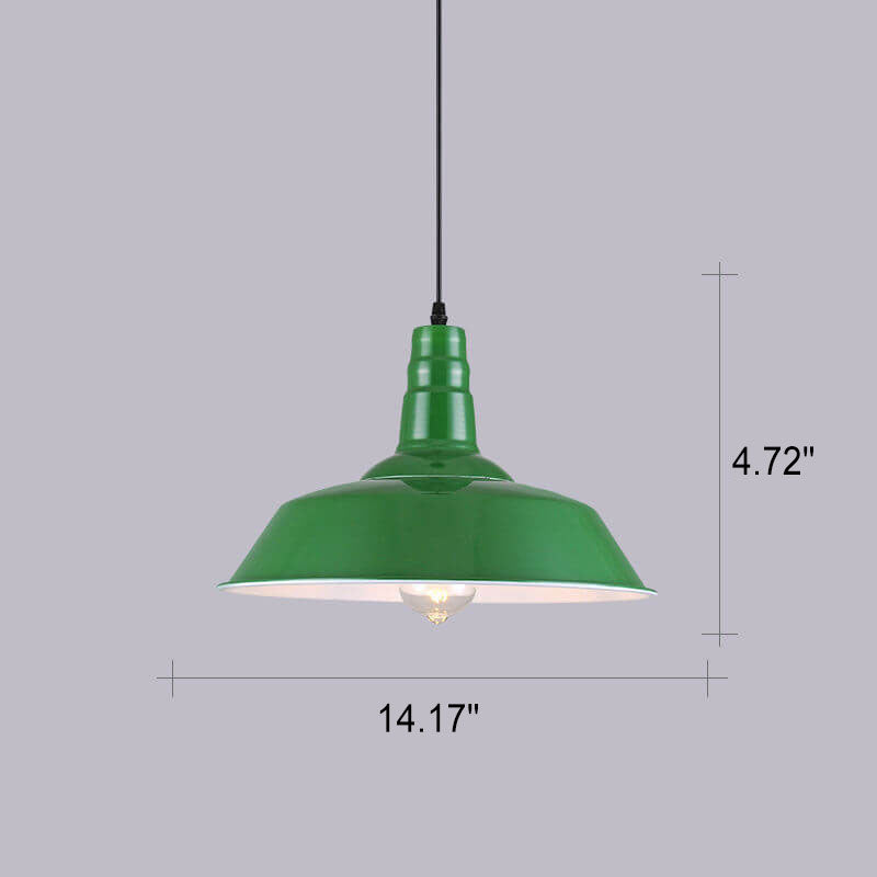 Vivolux | RetroDome Industrielle Vintage Pendelleuchte | Grünes Eisen-Kuppeldesign | Einzellicht | Rustikale Deckenbeleuchtung