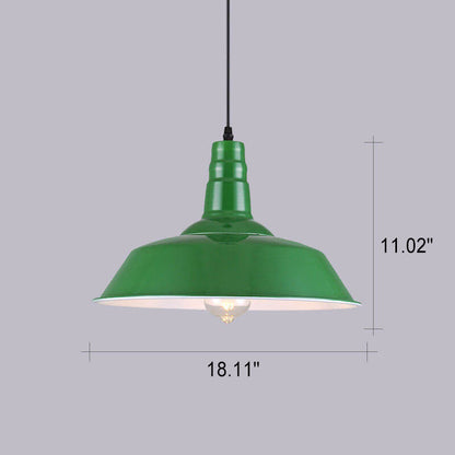 Vivolux | RetroDome Industrielle Vintage Pendelleuchte | Grünes Eisen-Kuppeldesign | Einzellicht | Rustikale Deckenbeleuchtung
