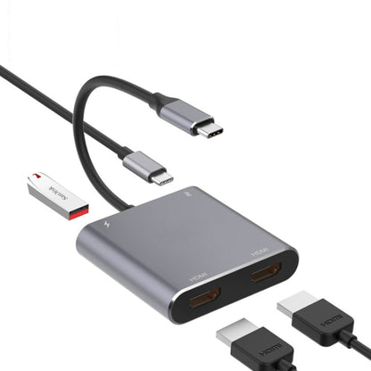 Vivolux | 4 in 1 Type-C zu Dual HDMI + USB + Type-C HUB Adapter