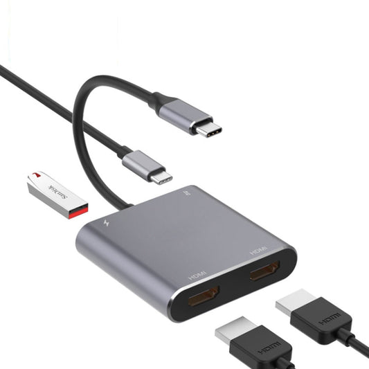 Vivolux | 4 in 1 Type-C zu Dual HDMI + USB + Type-C HUB Adapter