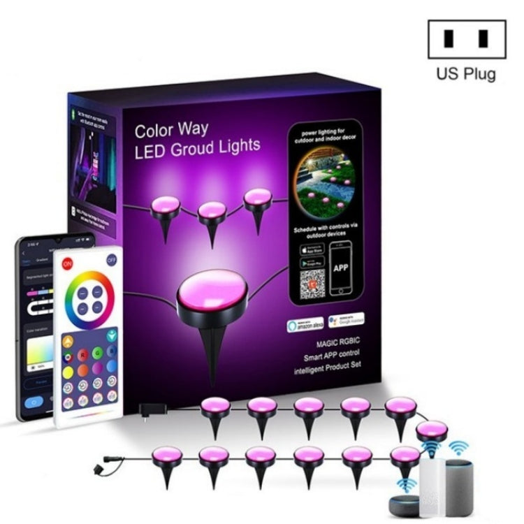 Vivolux | CP01 Outdoor WIFI Smart APP Steuerung Gartenlampe Musik-Synchronisation Außen Bodenlichter (US-Stecker)