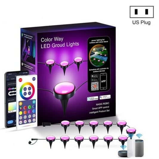 Vivolux | CP01 Outdoor WIFI Smart APP Steuerung Gartenlampe Musik-Synchronisation Außen Bodenlichter (US-Stecker)