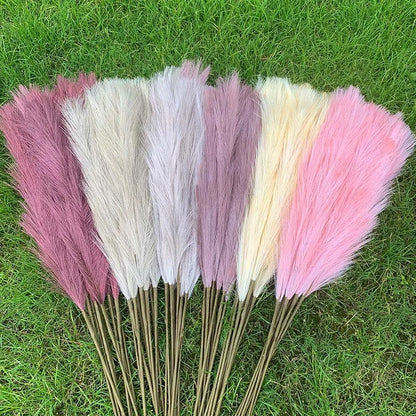 Vivolux | 5 Stück 100 cm Künstliches Pampasgras Trockenrohr Blumenstrauß Hochzeitsfeier Dekoration Zuhause Raum DIY Künstliche Pflanzen Dekorationsbedarf