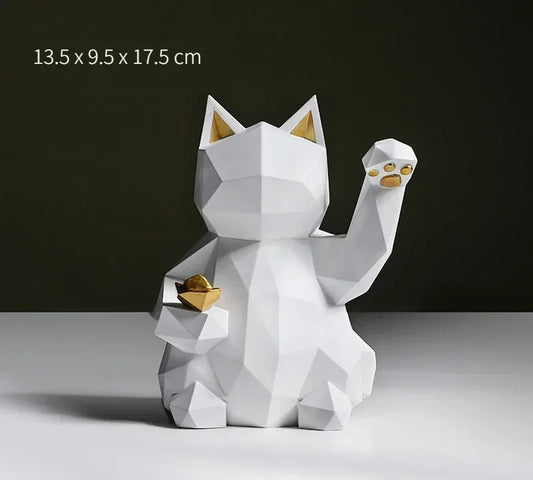 Vivolux | Nordic Minimalismus Geometrie Glückskatze Statuen