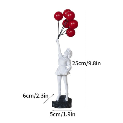 Dropshopping Banksy Skulptur Sammlung Blume Werfer Statue Pop Kunst Moderne Ballon Mädchen Figurine Büro Home Dekoration