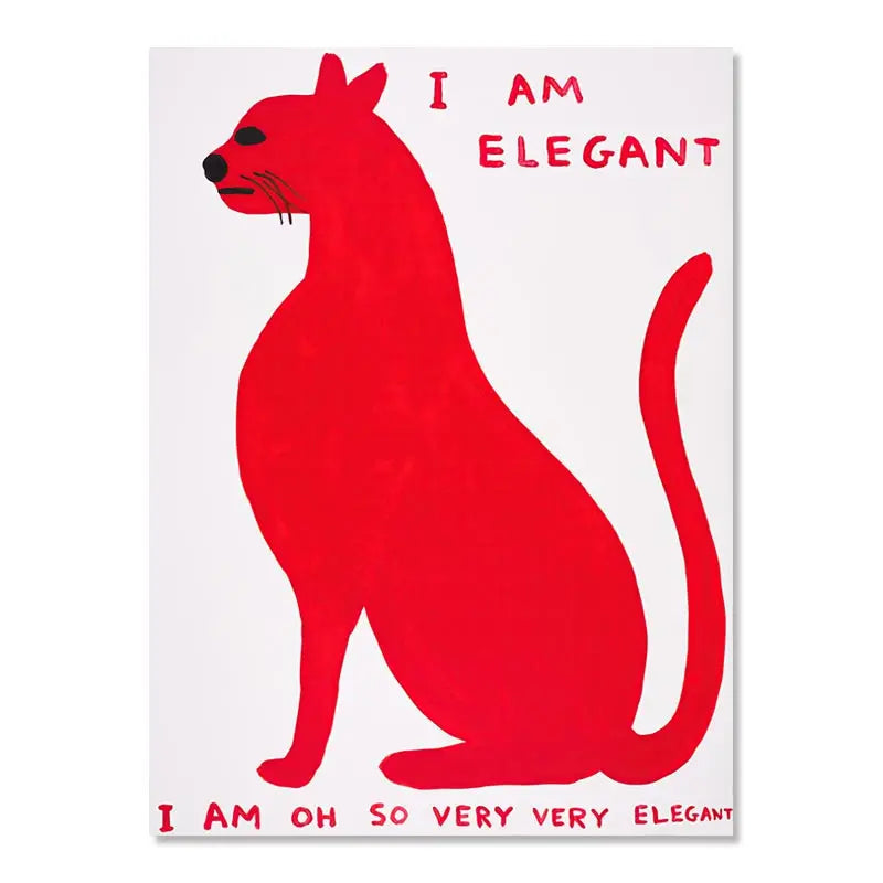 Vivolux | David Shrigley Rabbit Cat Wine Biscuit Train Wall Art Abstract Prints Canvas Painting Nordic Poster Pictures Living Room Decor