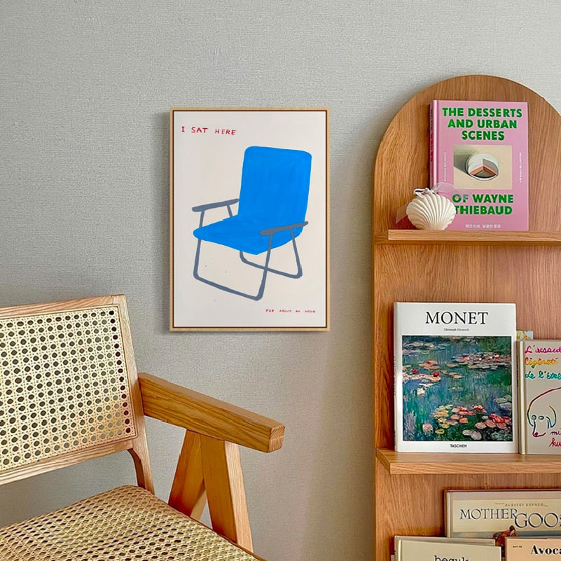 Vivolux | Zitronen / Blaue Stuhl Leinwanddruck