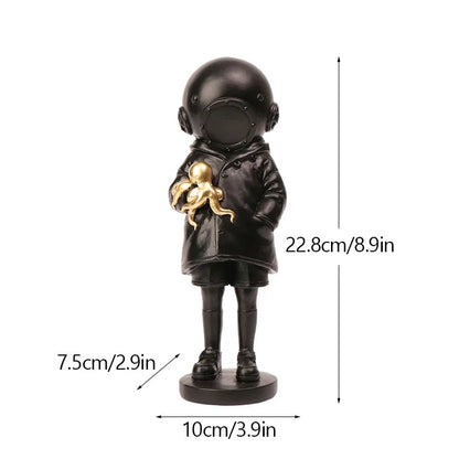 Dropshopping Banksy Skulptur Sammlung Blume Werfer Statue Pop Kunst Moderne Ballon Mädchen Figurine Büro Home Dekoration