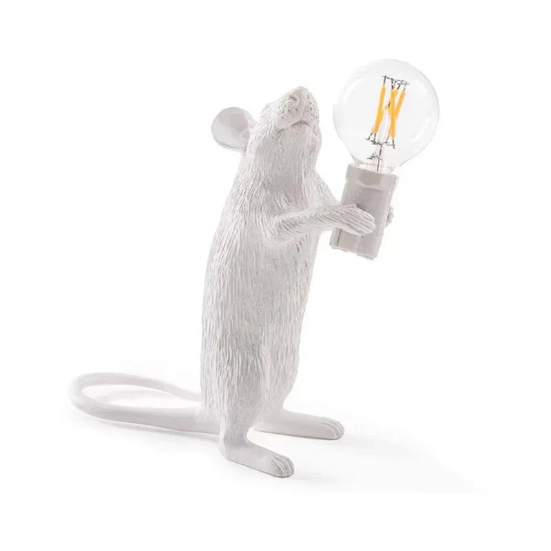Vivolux | Moderne LED Tier Tischlampen: Harz Ratte, Katze und Eichhörnchen Nachtlichter