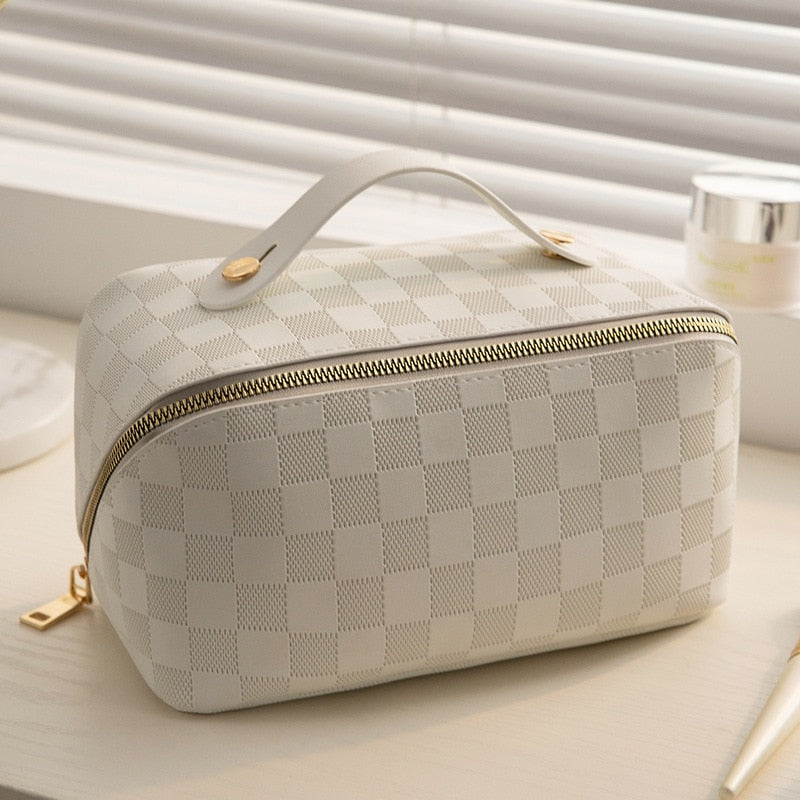 Vivolux |  Luxus Checkered Make-up Kosmetiktasche