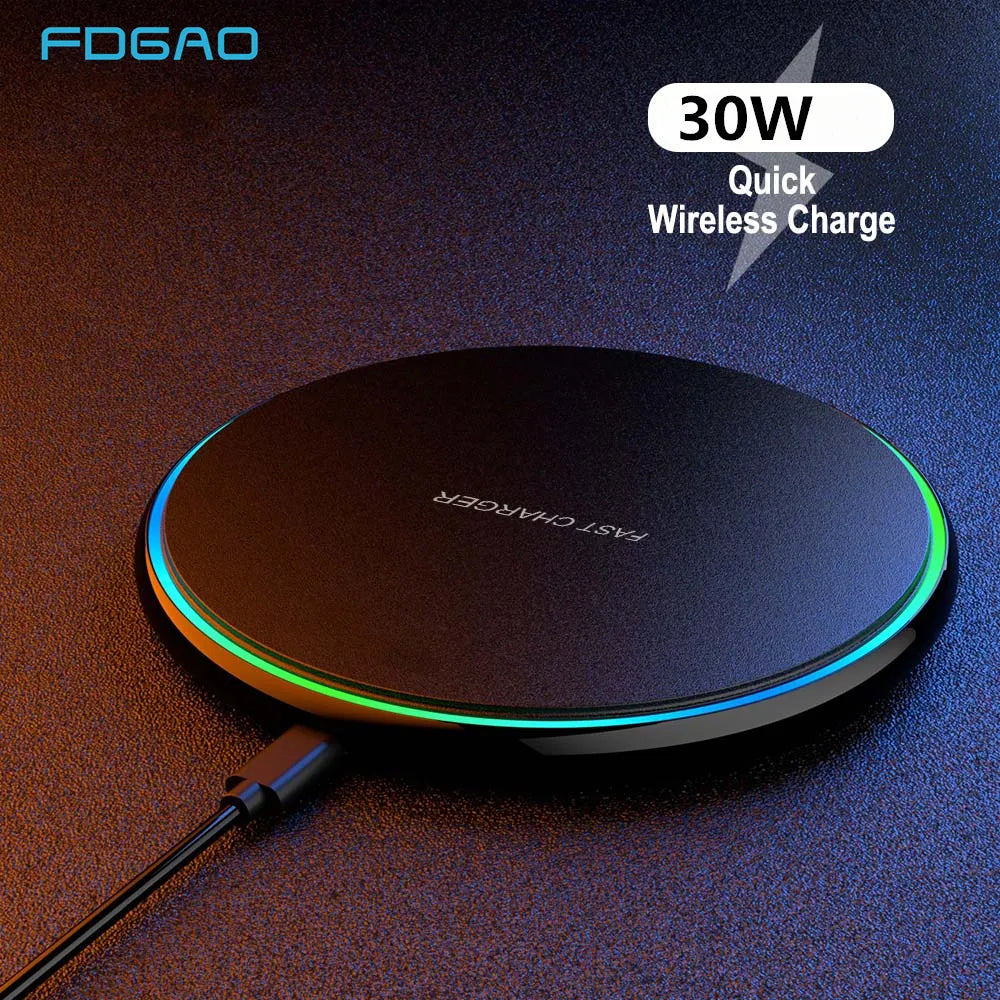 Vivolux | 30W Schnelles kabelloses Ladepad | Premium USB C Ladekabel MagSafe Ladegerät für Apple iPhone, Samsung & Android - Fast Wireless Charging Pad