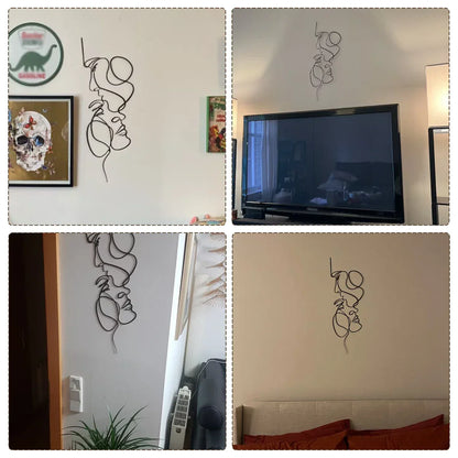 Vivolux | Schwarze Metall Wandkunst | Abstrakte Wand Skulptur